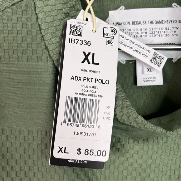 NWT Adidas ADX Pocket Polo Collarless Golf Shirts - Picture 12 of 15